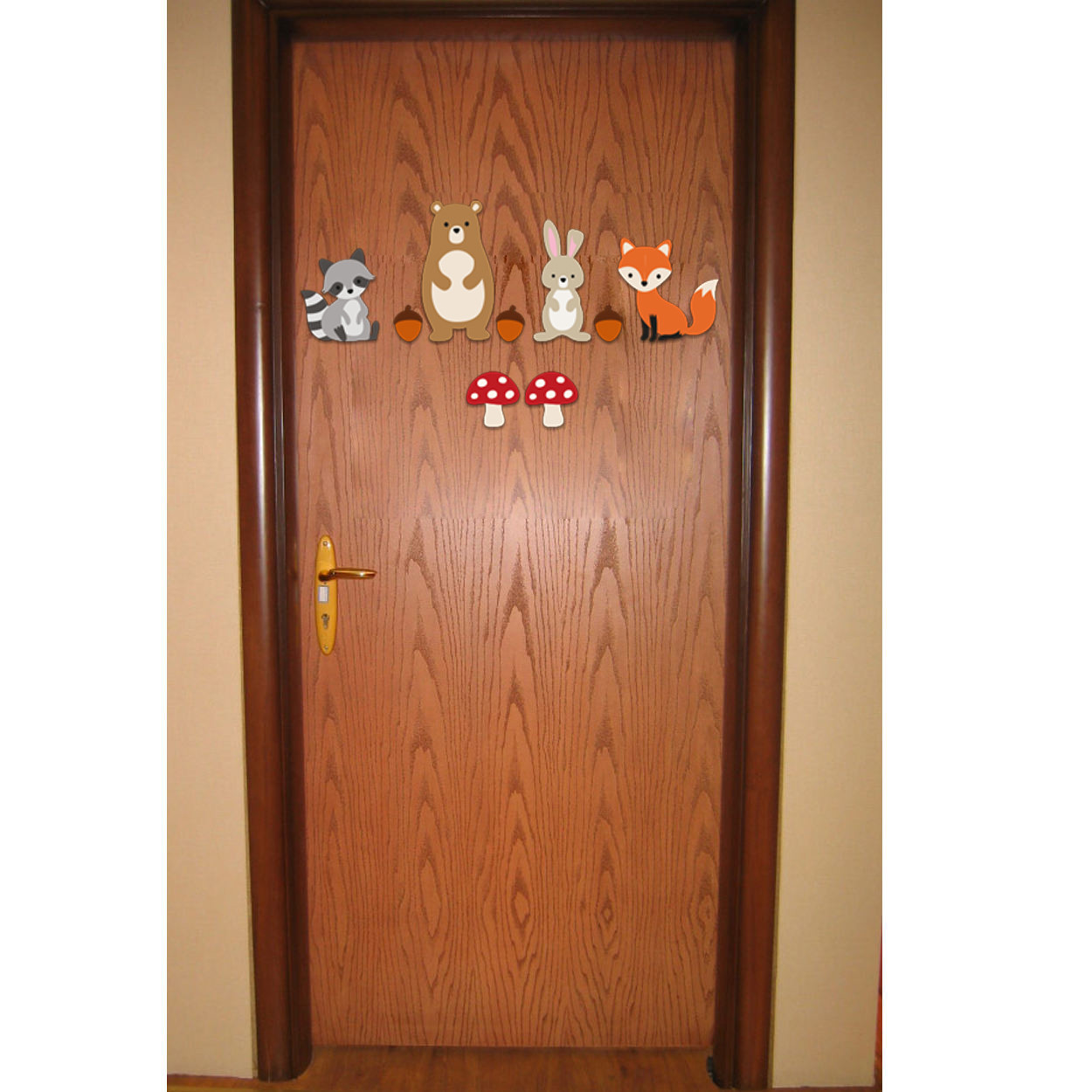 استیکر چوبی کودک باروچین مدل حیوانات پاییز کد 6032 مجموعه 9 عددی