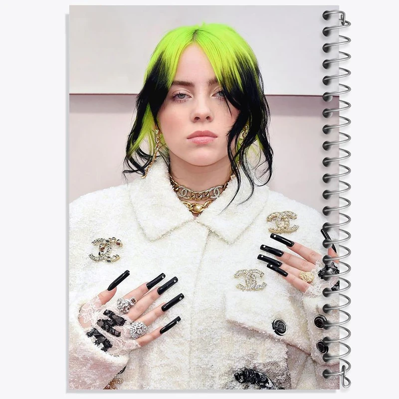 دفتر مشق 50 برگ خندالو مدل بیلی آیلیش Billie Eilish کد 19157