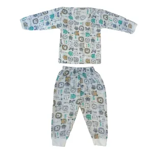 ست تی شرت و شلوار نوزادی مدل آدمک شاد