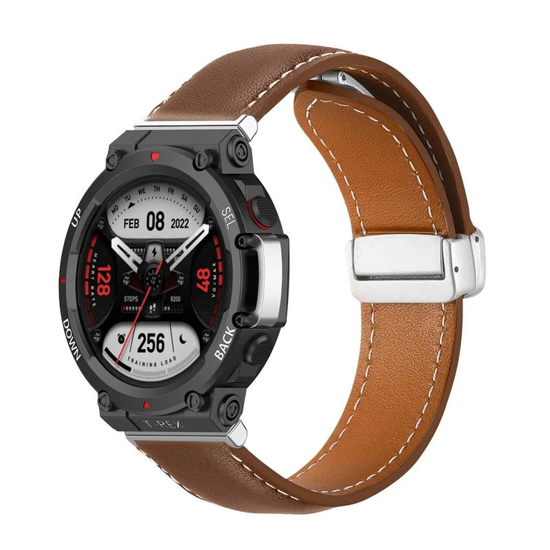 بند آلتیمیت شیلد مدل MAG Leather TX SL مناسب برای ساعت هوشمند امیزفیت Trex 2 22mm