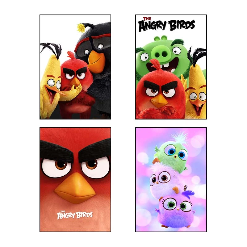 تابلو شاسي کارنيکا طرح The Angry Birds کد 12617 مجموعه 4 عددی
