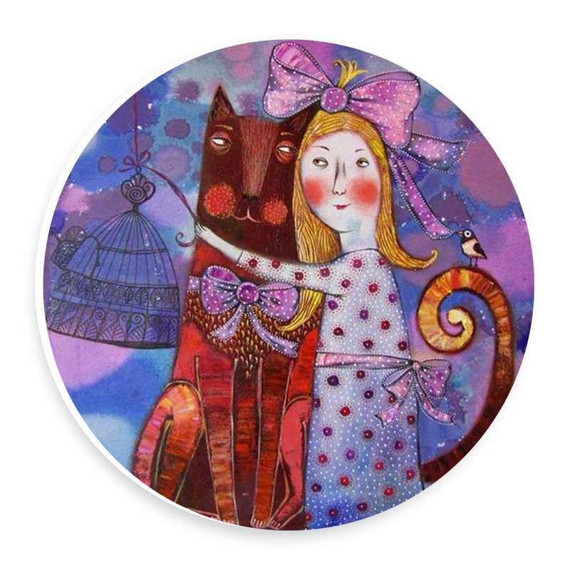  دیوارکوب طرح بانو و گربه مدل wtb773