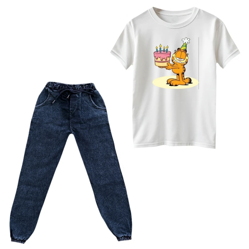 ست تی‌شرت و شلوار پسرانه مدل گارفیلد کد 19