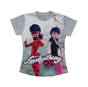 تی شرت آستین کوتاه دخترانه مدل دخترکفشدوزکی کد d3