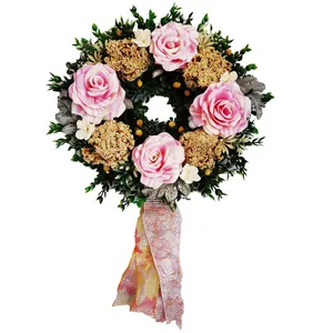 حلقه گل مصنوعی دکوفلاورز مدل pink