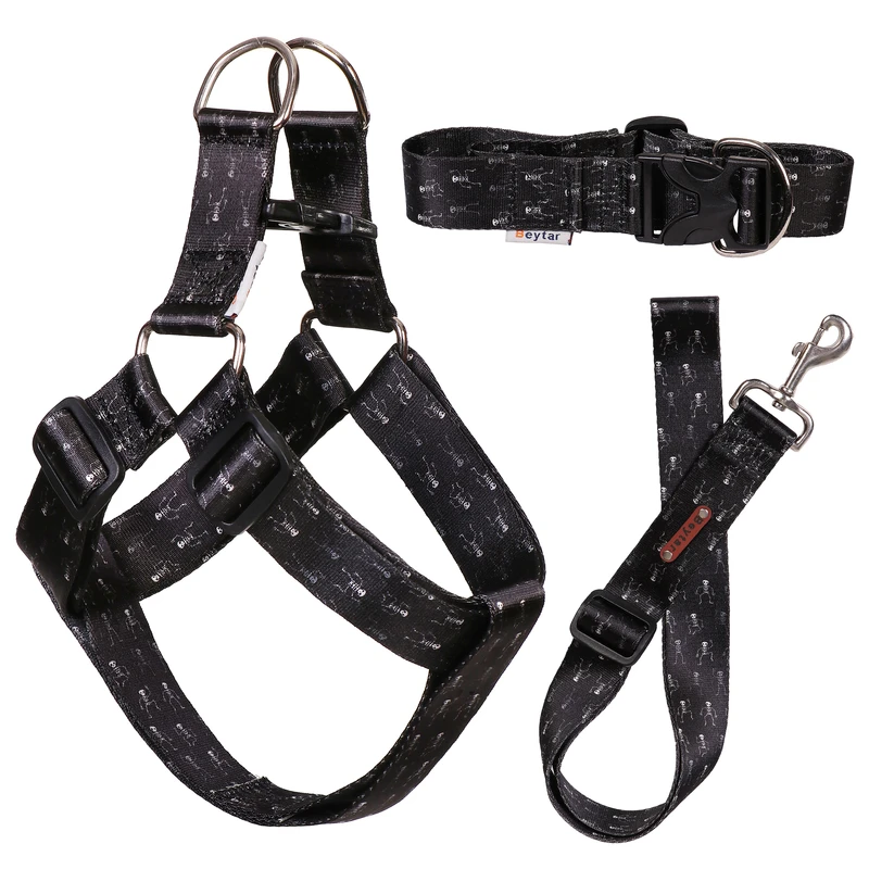 ست قلاده کتفی و قلاده گردنی و بند قلاده سگ بیطار مدل دارک مجموعه 3 عددی