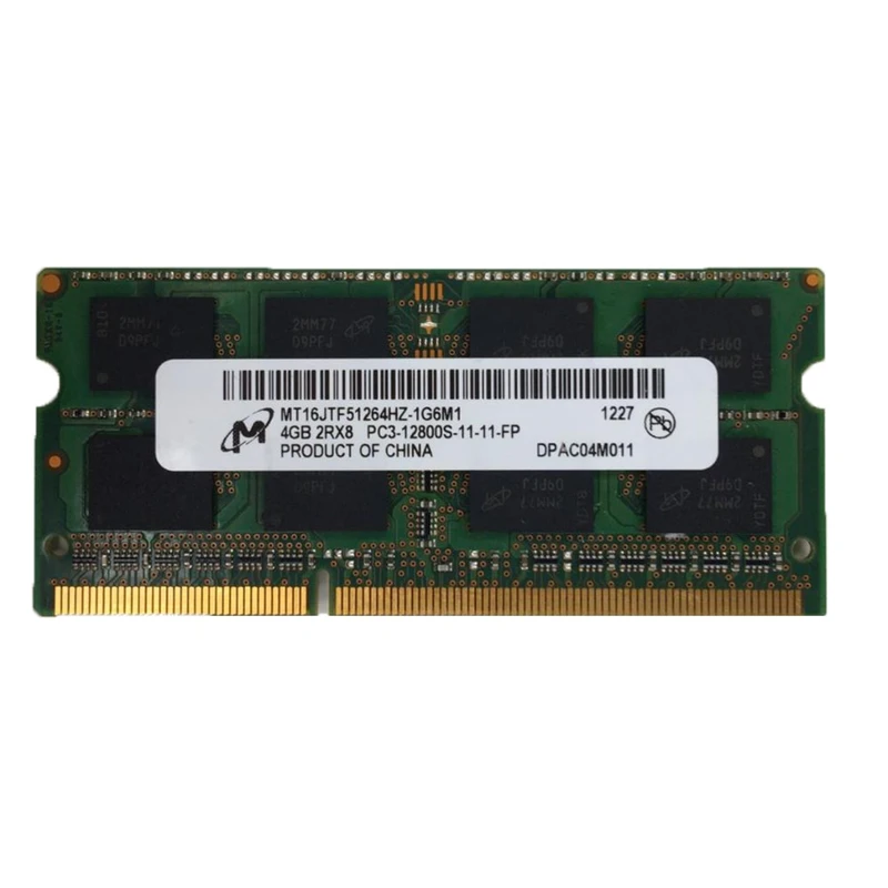 رم لپتاپ DDR3Lدو کاناله  1600مگاهرتز CL191 میکرون مدلPC3-12800s ظرفیت 4 گیگابایت