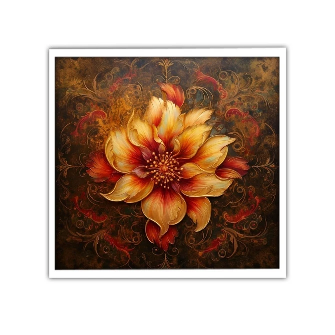 تابلو نوری بکلیت طرح گرافیکی گل مدل W-MID-19403