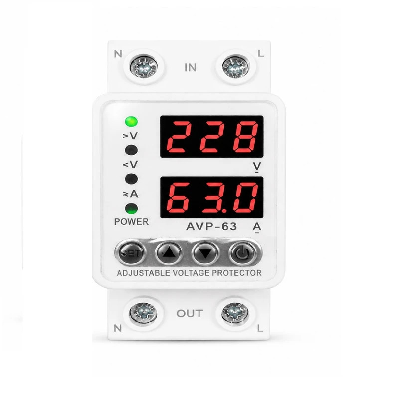 محافظ ولتاژ مدل دیجیتال 63 آمپر کد AVP-63