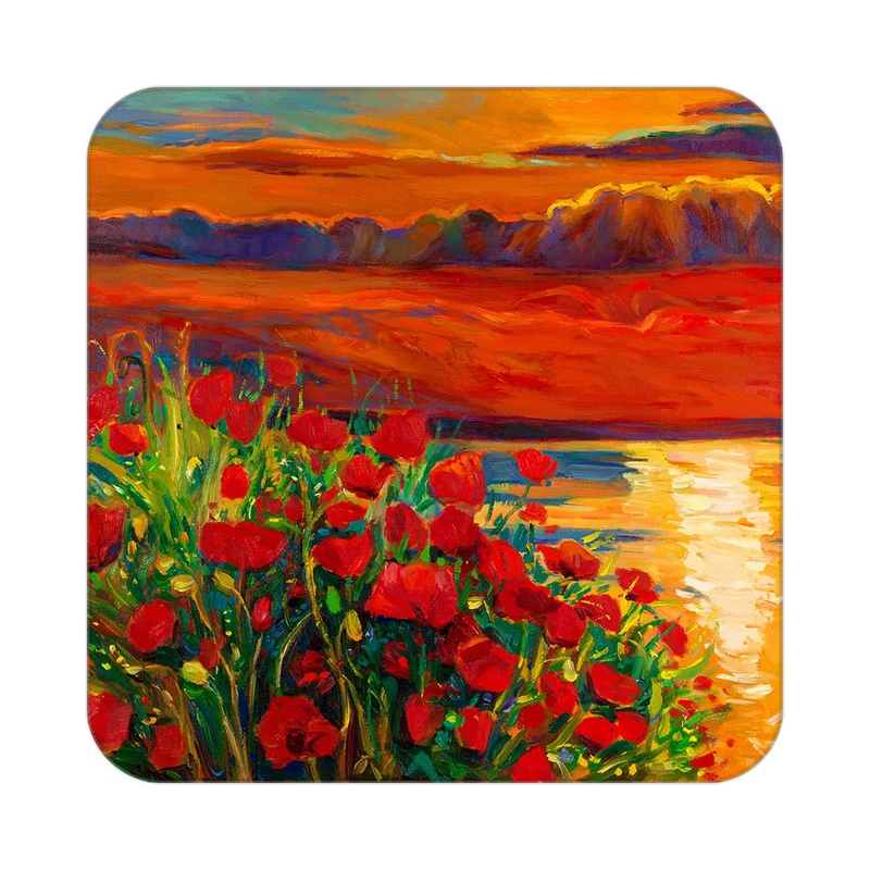 زیر لیوانی کاکتی طرح نقاشی رنگ روغن مدل mg10614