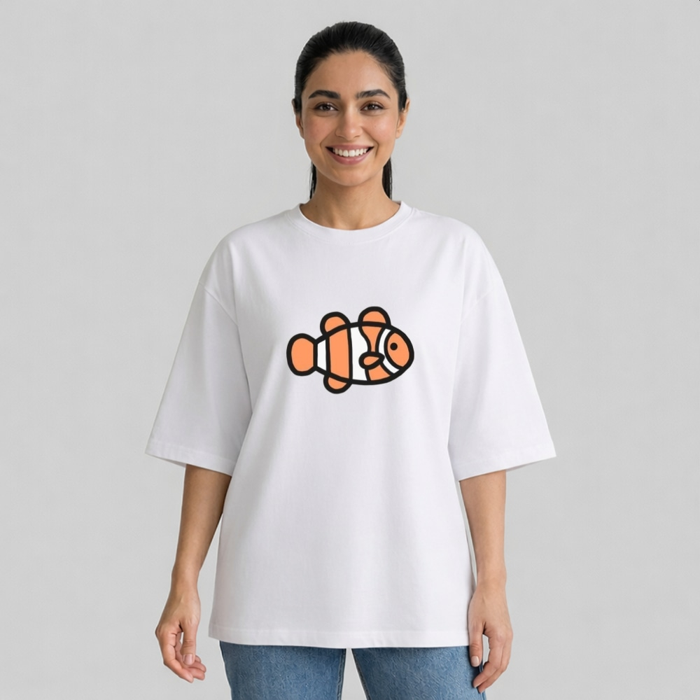 تی شرت آستین سه ربع زنانه مدل باکسی طرح نمو کد p1