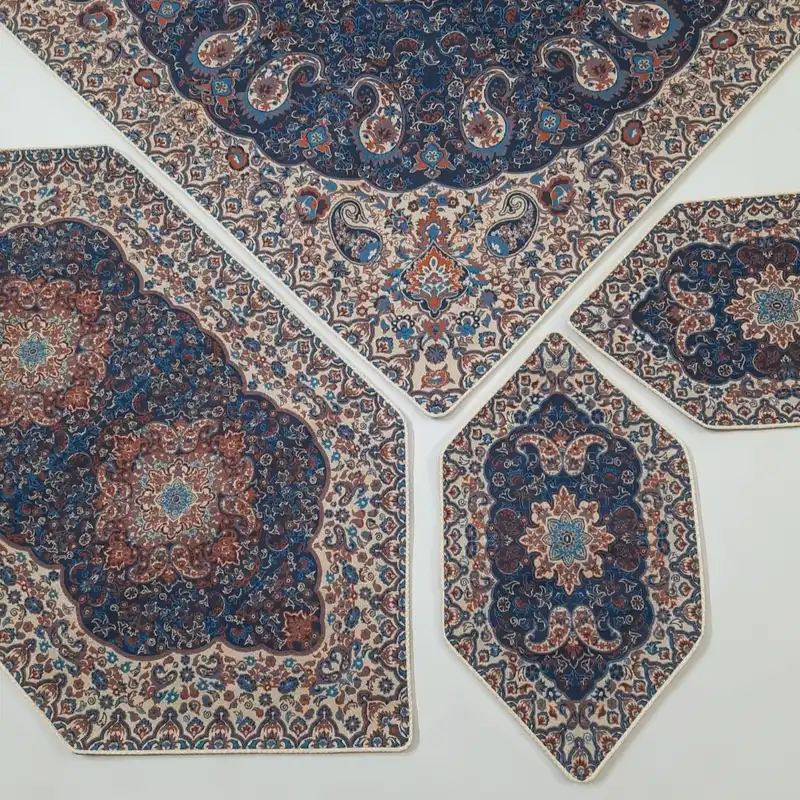 ست 4 تکه رومیزی ترمه طرح نسترن