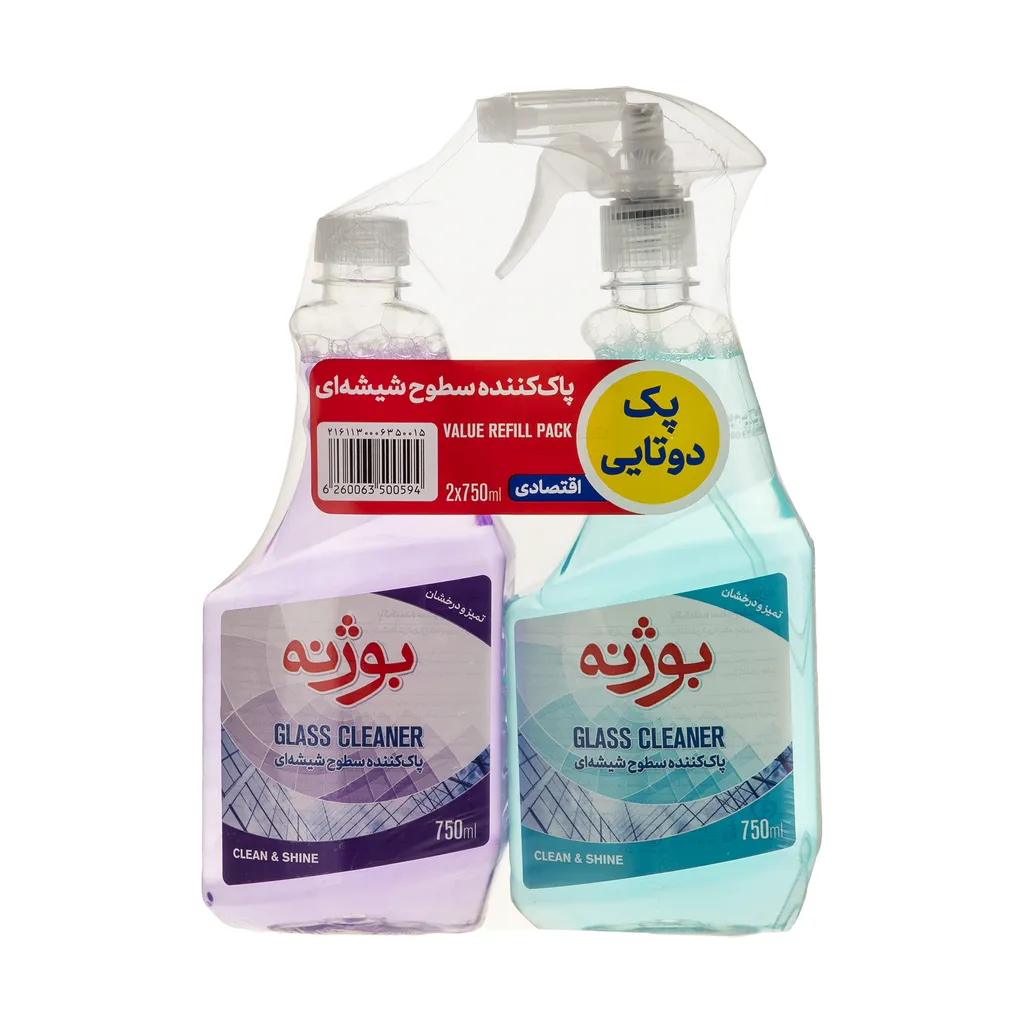 پاک کننده سطوح شیشه‌ای بوژنه مدل 03 حجم 750 میلی لیتر بسته 2 عددی