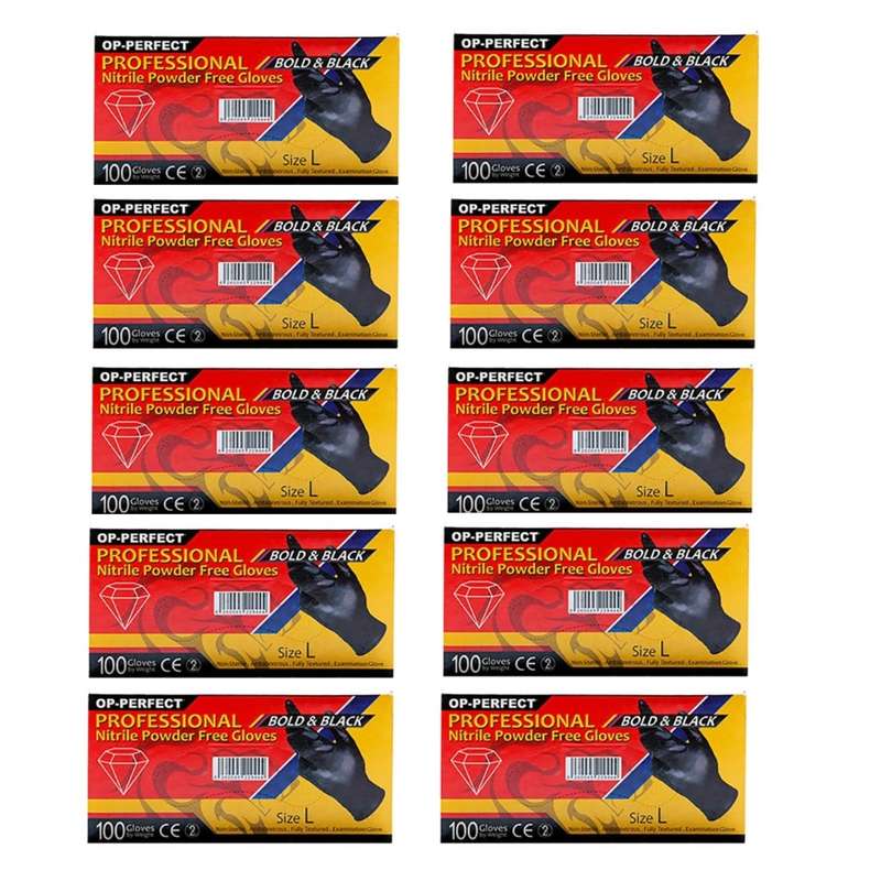 دستکش نیتریل اوپی پرفکت مدل K2080 سایز L مجموعه 10 عددی