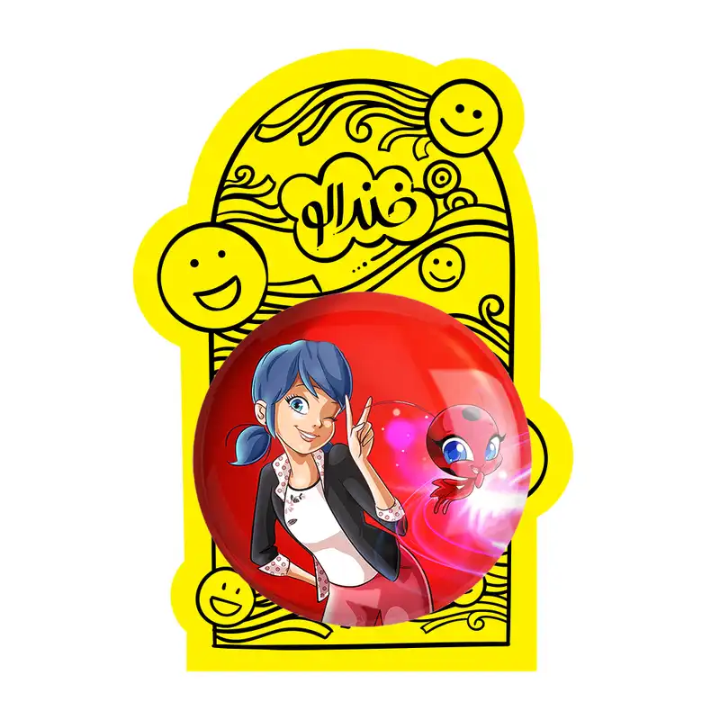 آینه جیبی خندالو طرح دختر کفشدوزکی مدل تاشو کد 25048