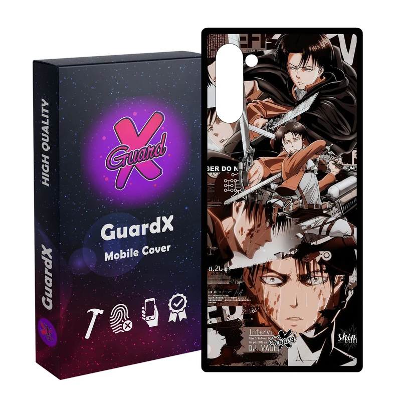 کاور گارد ایکس طرح لیوای انیمه مدل Glass10486 مناسب برای گوشی موبایل سامسونگ Galaxy Note 10