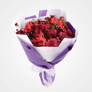 دسته گل داوودی و آلستر مدل حریر 