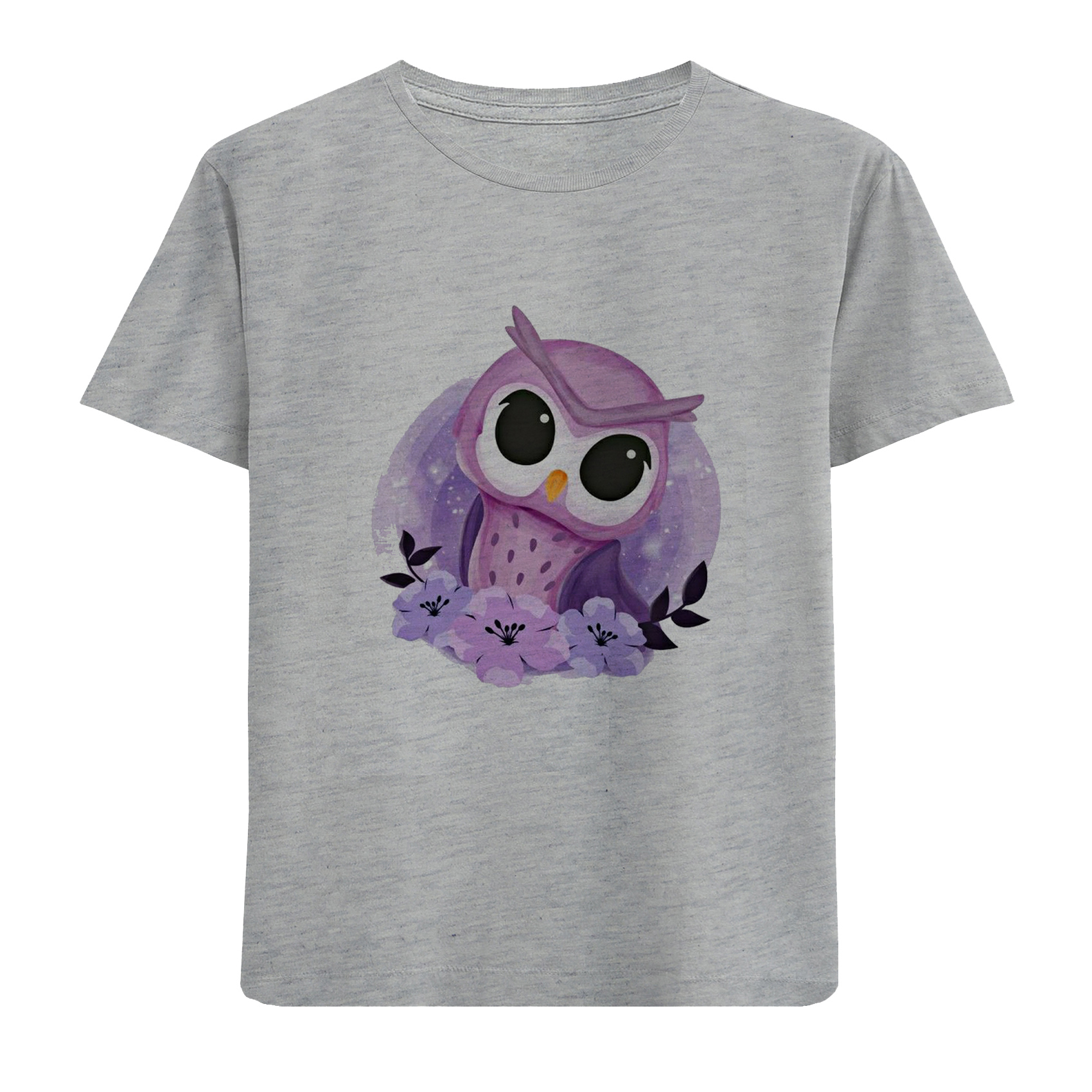 تی شرت آستین کوتاه دخترانه مدل جغد D281