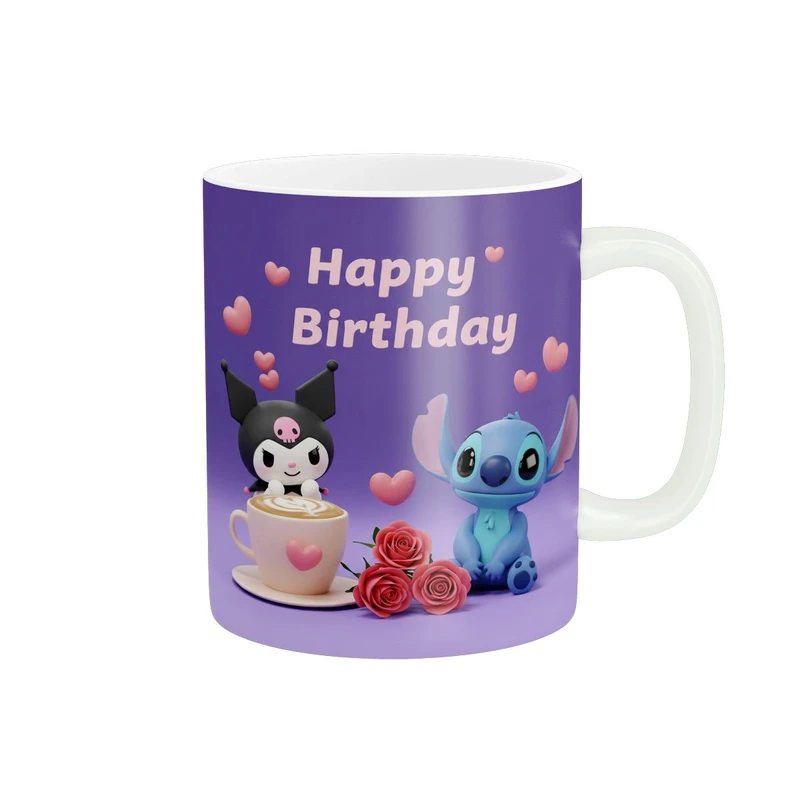 ماگ پاد آفرین طرح کرومی و استیچ مدل تولد مبارک کد 2103