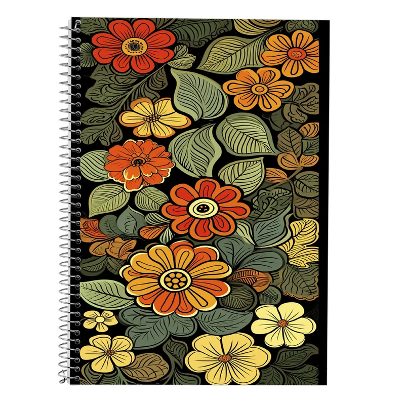 دفتر زبان 50 برگ مدوپد مدل سه خط طرح گل کد DF13307