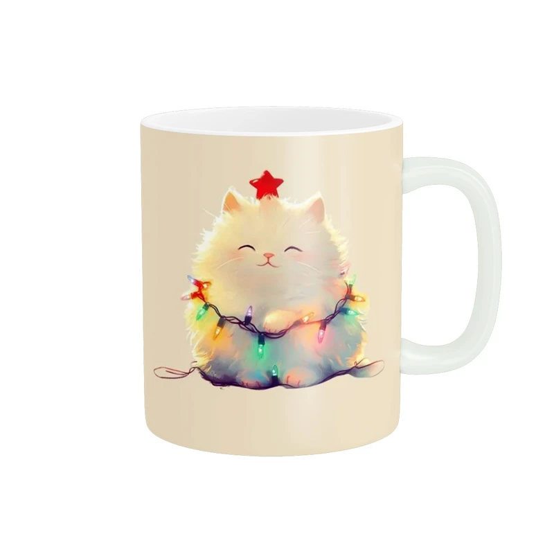 ماگ پاد آفرین مدل گربه چراغ دار کیوت کد 3102