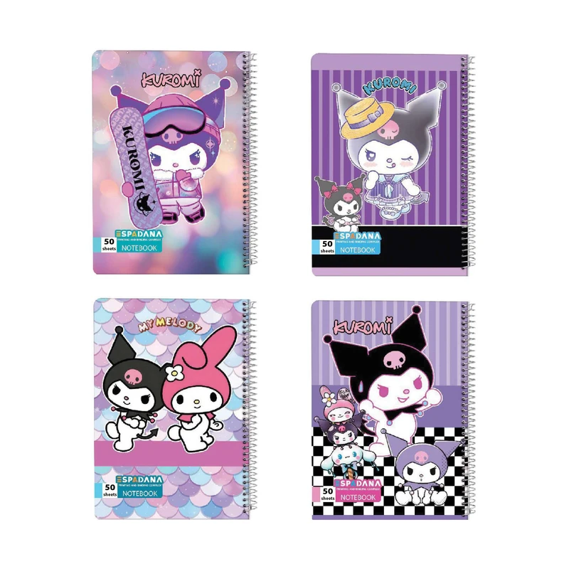 دفتر مشق 50 برگ اسپادانا مدل کرومی کد 5076789 مجموعه 4 عددی