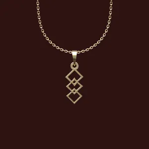 گردنبند طلا 18 عیار زنانه مدوپد مدل هندسی کد X2-1-1149