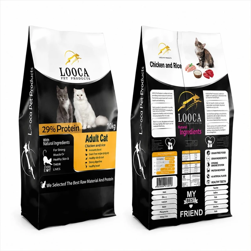 غذای خشک گربه بالغ لوکا پت پروداکتز مدل Adult Cat با طعم مرغ و برنج وزن 10 کیلوگرم