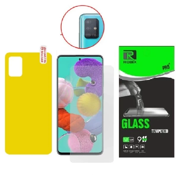 محافظ صفحه نمایش و پشت گوشی روبیکس مدل SA-A71مناسب برای گوشی موبایل سامسونگ Galaxy A71 به همراه محافظ لنز دوربین