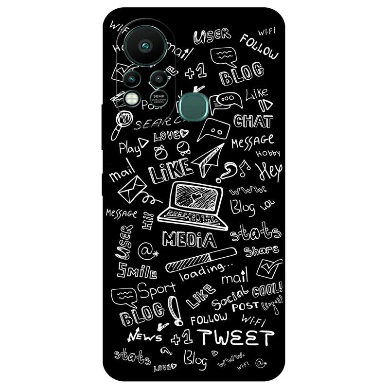 کاور مگافون طرح رسانه های اجتماعی مدل 1898 مناسب برای گوشی موبایل اینفینیکس Hot 11s