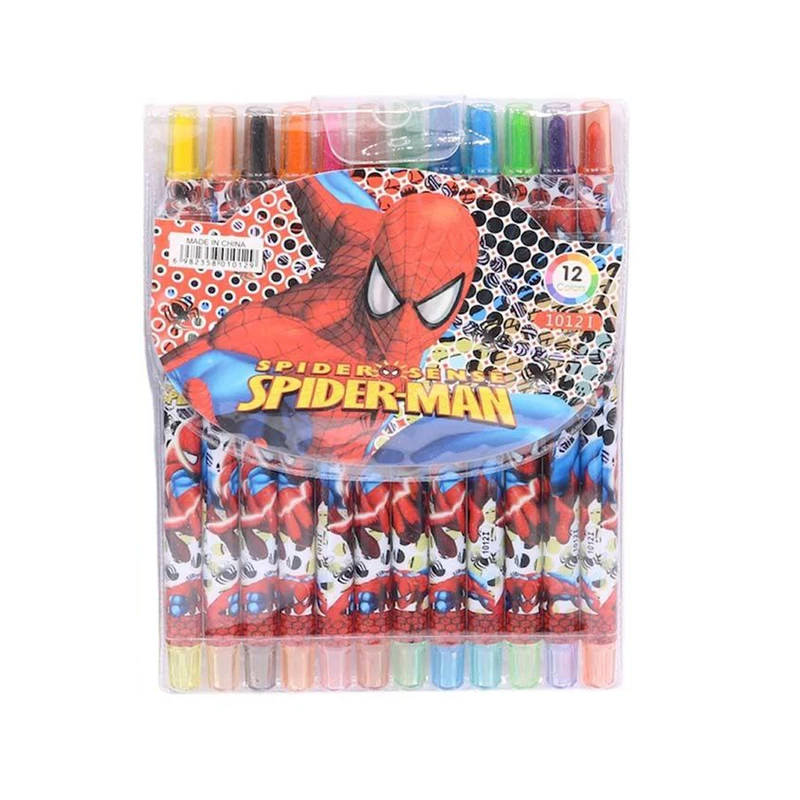 مداد شمعی 12 رنگ مدل مرد عنکبوتی کد HANJ