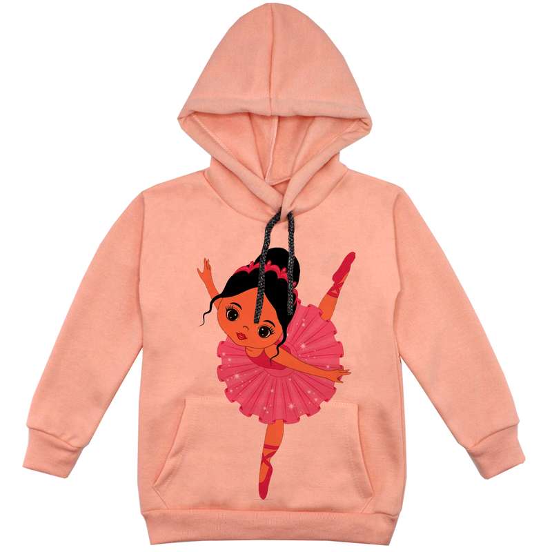 هودی دخترانه مدل دخترک F72 رنگ گلبهی