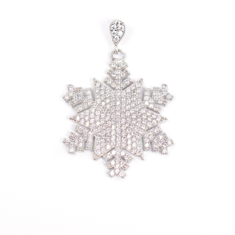 آویز گردنبند نقره زنانه مدل Snowflake_22