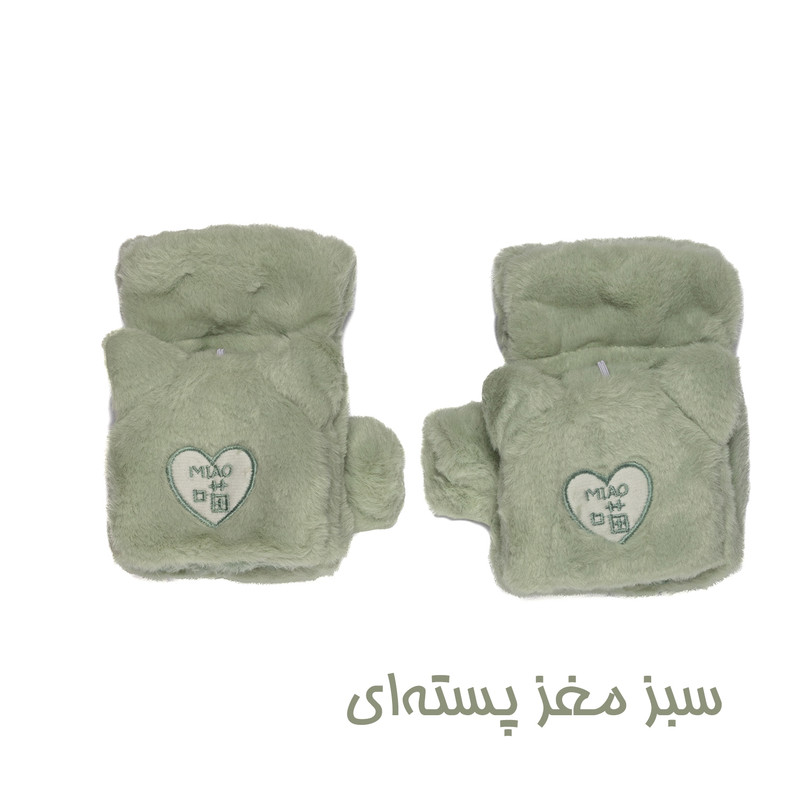 دستکش زنانه مدل فانتزی پولیشی طرح قلب کد 915002312