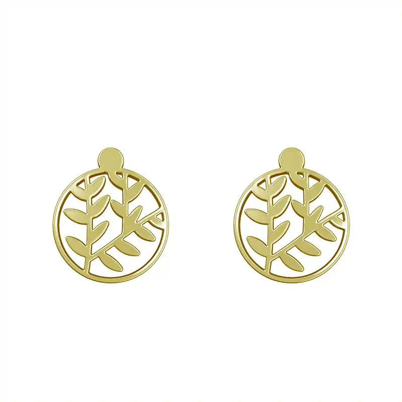 گوشواره طلا 18 عیار زنانه مدوپد مدل برگ کد GA1-14974