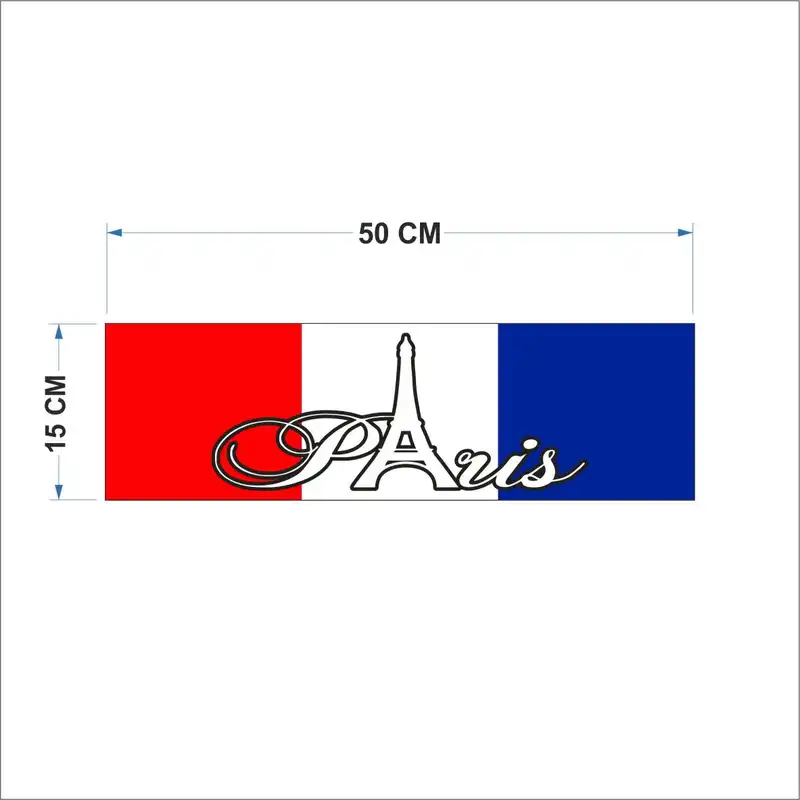 برچسب پارکابی خودرو طرح پرچم فرانسه کد FE2 بسته 2 عددی