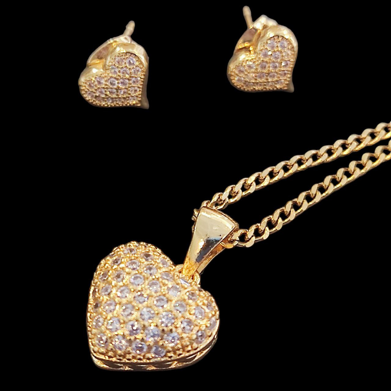 نیم ست زنانه مدل قلب پرنگین جواهری کد 04