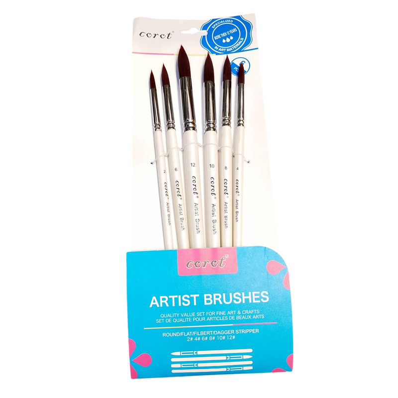 قلم مو سرگرد مدل آرت مجموعه 6 عددی