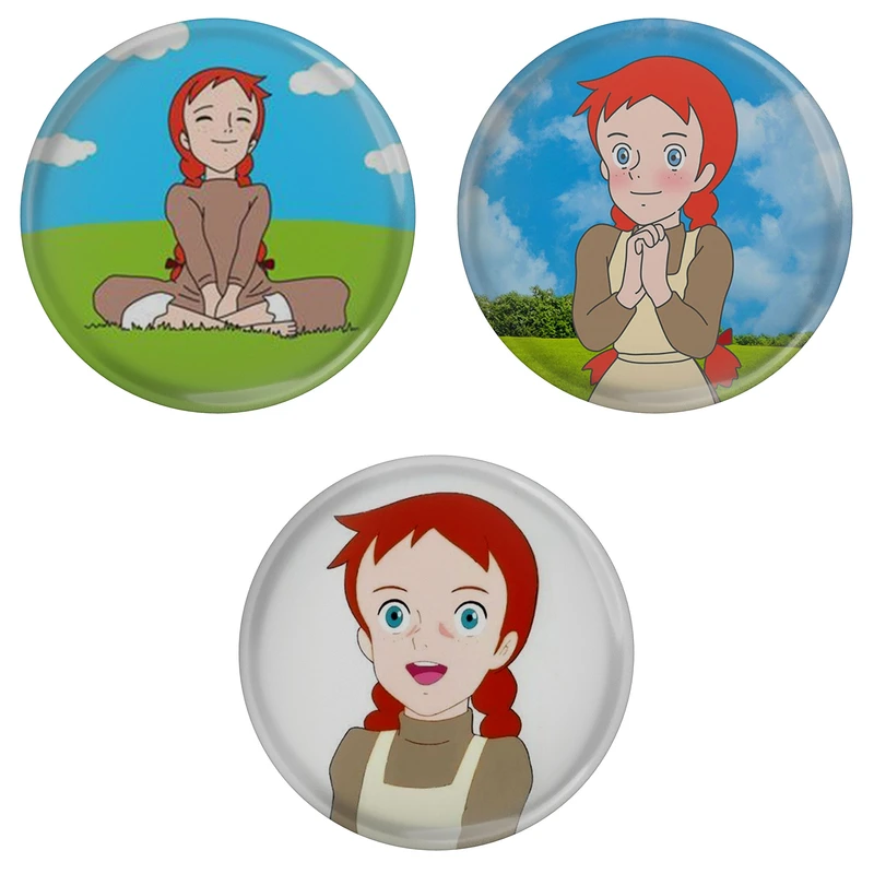 پیکسل مدل S3-3 انیمیشن آنشرلی با موهای قرمز مجموعه 3 عددی