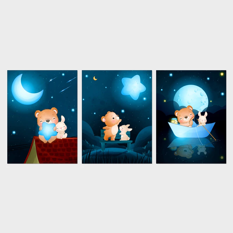 تابلو شاسی کودک آرت سون مدل ماه و ستاره S2S2SHK007 مجموعه 3 عددی