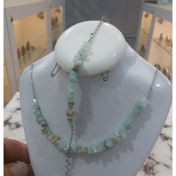 نیم ست زنانه مدل سنگ طبیعی آماازونیت