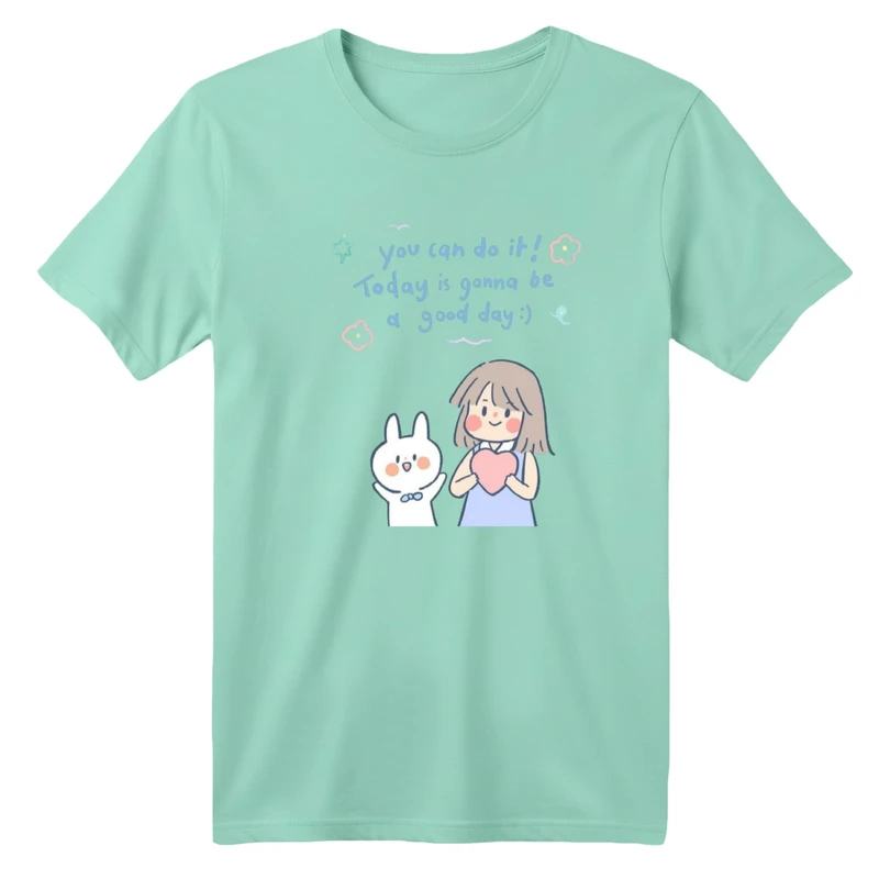 تی شرت آستین کوتاه بچگانه مدل دختر و خرگوش کد 2