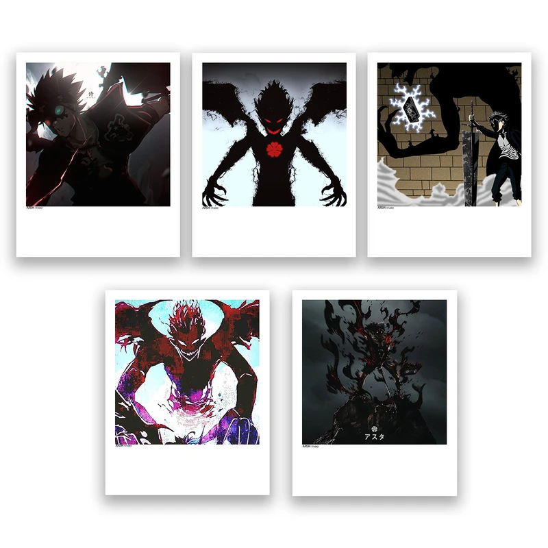 آویز تزیینی عرش مدل انیمیشن شبدر سیاه کد Asa392 مجموعه پنچ عددی