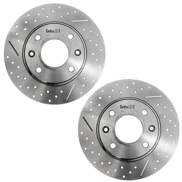 دیسک ترمز چرخ جلو کاردینال مدل سوراخ دار مناسب برای پژو 206 تیپ 2 بسته 2 عددی 