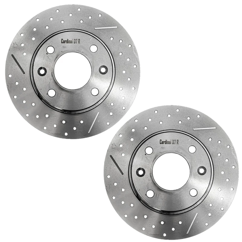 دیسک ترمز چرخ جلو کاردینال مدل سوراخ دار مناسب برای پژو 206 تیپ 2 بسته 2 عددی 