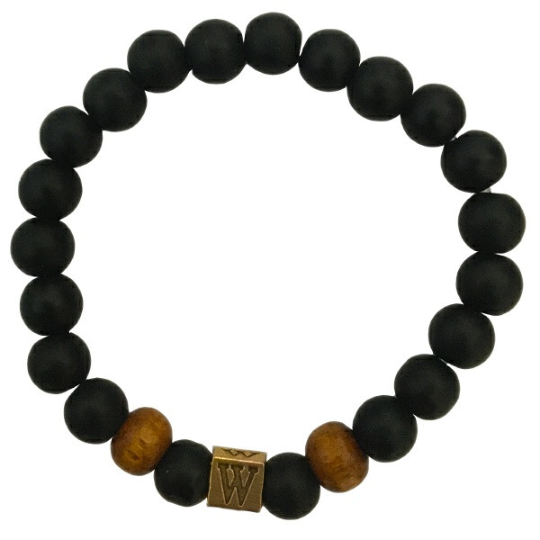 دستبند مردانه طرح دبلیو کد 03