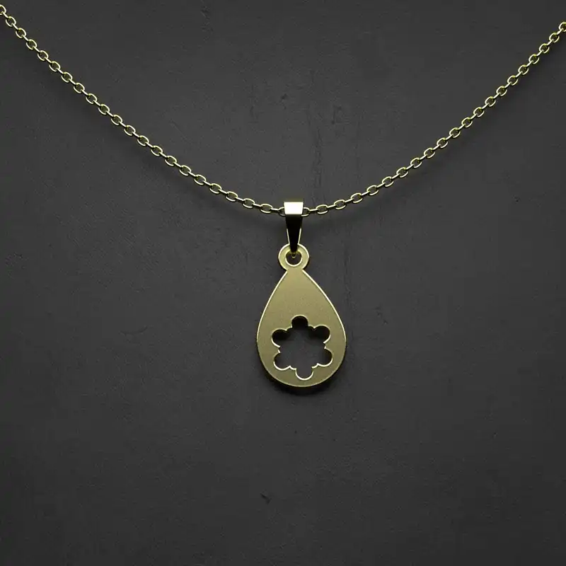 گردنبند طلا 18 عیار زنانه مدوپد مدل گل کد X2-1-1023