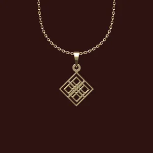 گردنبند طلا 18 عیار زنانه مدوپد مدل هندسی کد X2-1-1074