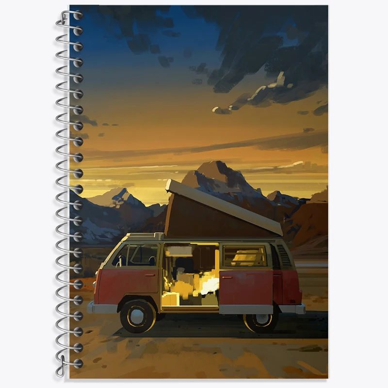 دفتر لغت 50 برگ خندالو طرح کمپینگ (Camping) کد F528