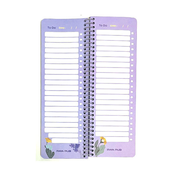 دفتر برنامه ریزی 90 برگ پایاپاب مدل تو دو لیست طرح بنفشه